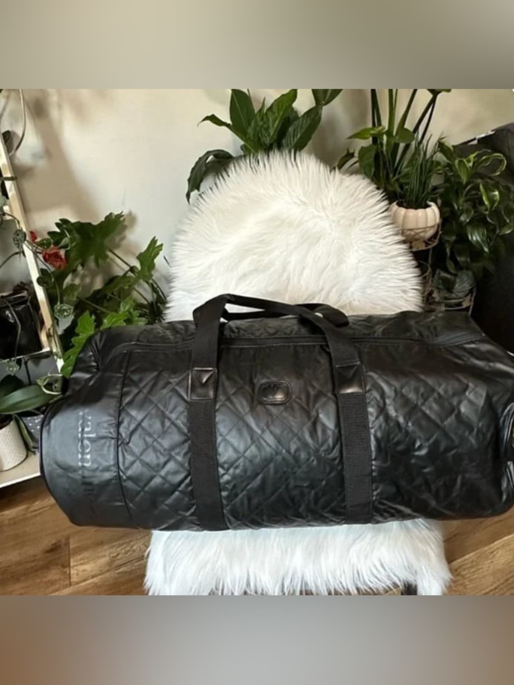 Authentic Valentino Garavani Black Quilted Duffel Bag